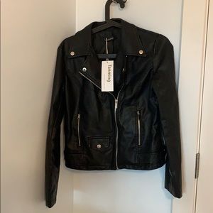 Unused black leather jacket